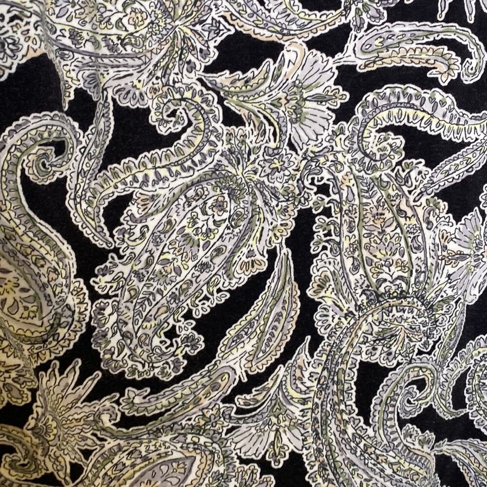 Croft & Barrow The Classic T Long Sleeve Paisley Cropped Round Neck Shirt Sz PM - Picture 2 of 7